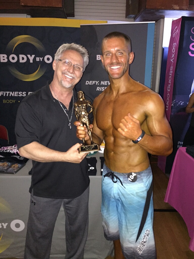 March 14th Culver City , Mens Physique contest 3rd place Qualified for nationals Trainer / Nutrionist : Kim Oddo ( left) Drug free , All natural - lol