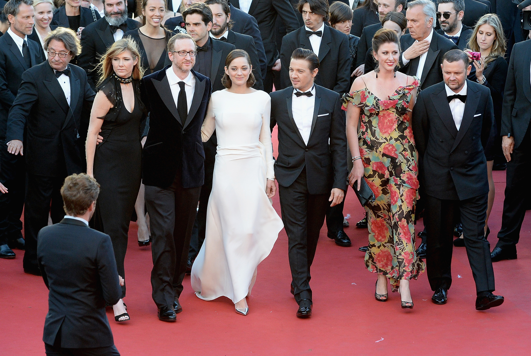 Marion Cotillard, Alexandra Dickson, James Gray and Jeremy Renner at event of Karta Niujorke (2013)