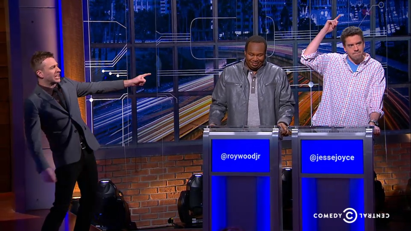 Chris Hardwick, Roy Wood Jr. and Jesse Joyce on @midnight with Chris Hardwick on Comedy Central
