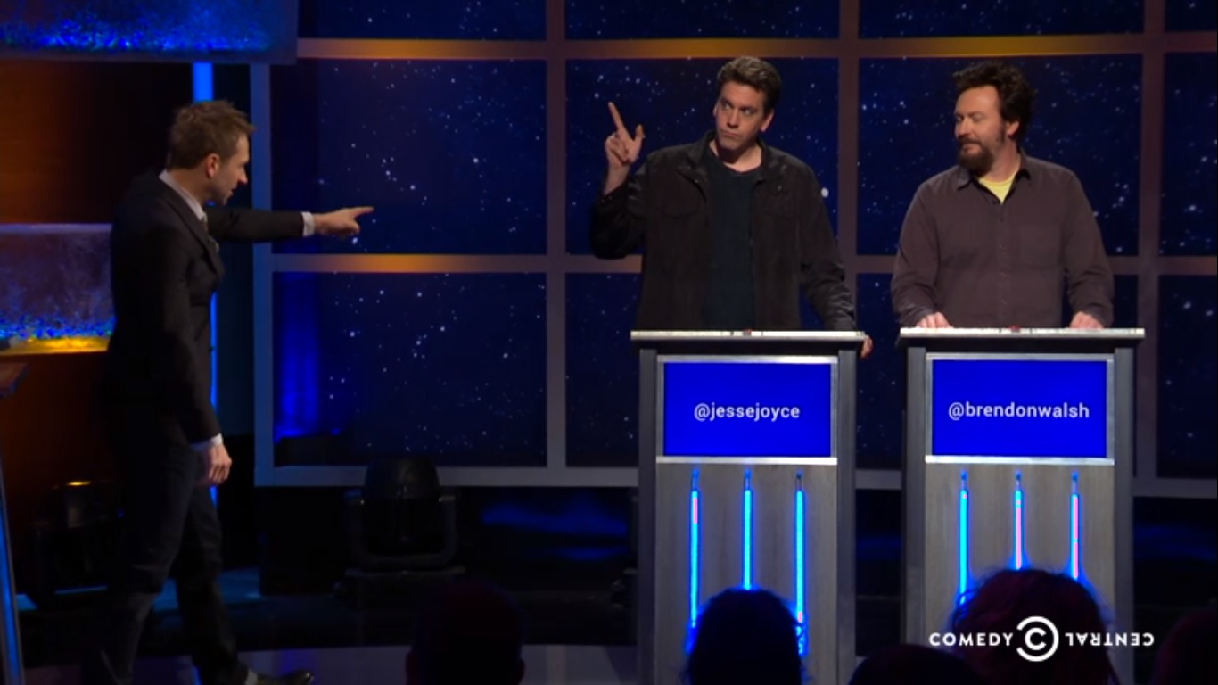 Chris Hardwick, Jesse Joyce and Brendon Walsh on @midnight Comedy Central