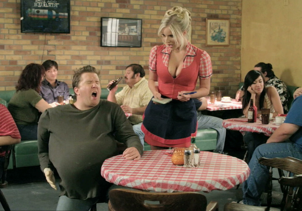 Still of Natalie Cohen and Nick Swardson in Pretend Time: PETA Not on Set.