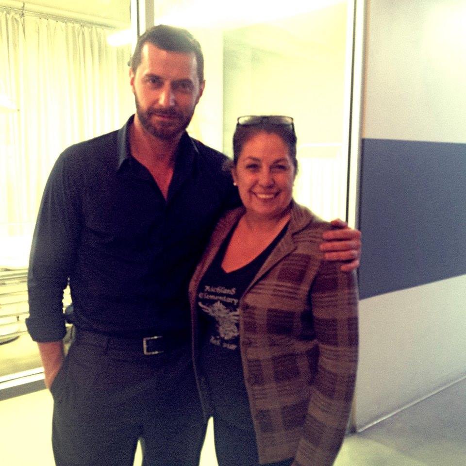 Richard Armitage and Marguerite Lliteras on the set of 