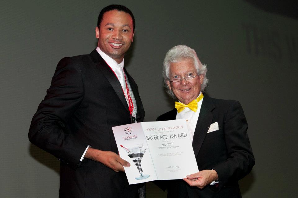 Accepting award at the 2012 Las Vegas Film Festival.