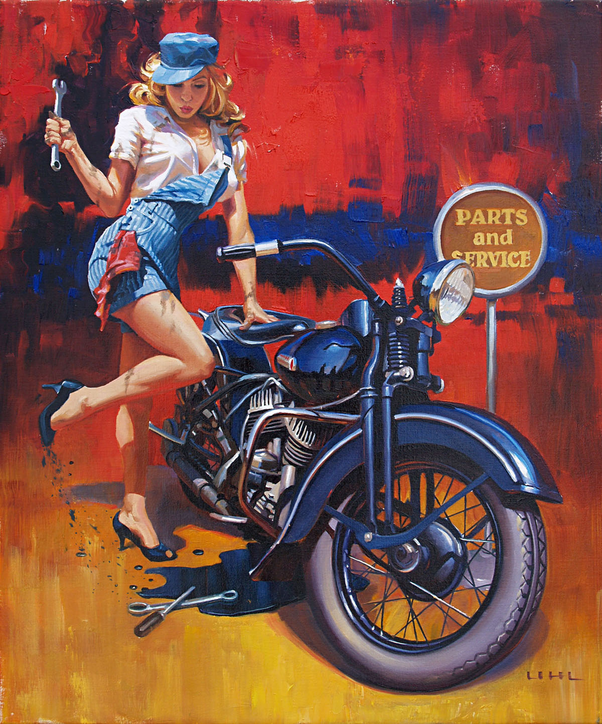 I was fortunate to be picked to pose for the most recent Uhl Studio - Harley Davidson series of 12 Collectable prints - this one is Sold Out! Check out the website - http://www.uhlstudios.com/ If you are a Sturgis fan you may have seen this on a billbo