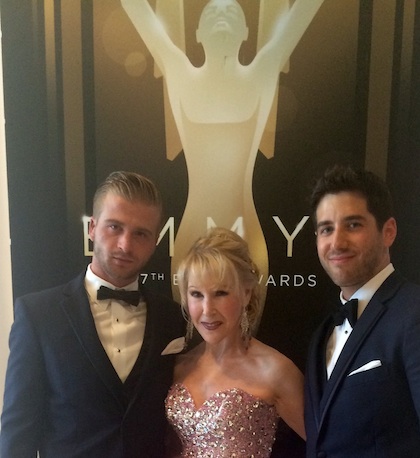 Emmys 2015 with Director Adam Marino, and Producer/Actor Tommy Kijas, for New Thriller, shooting in October, 2015. Trish Cook cast.