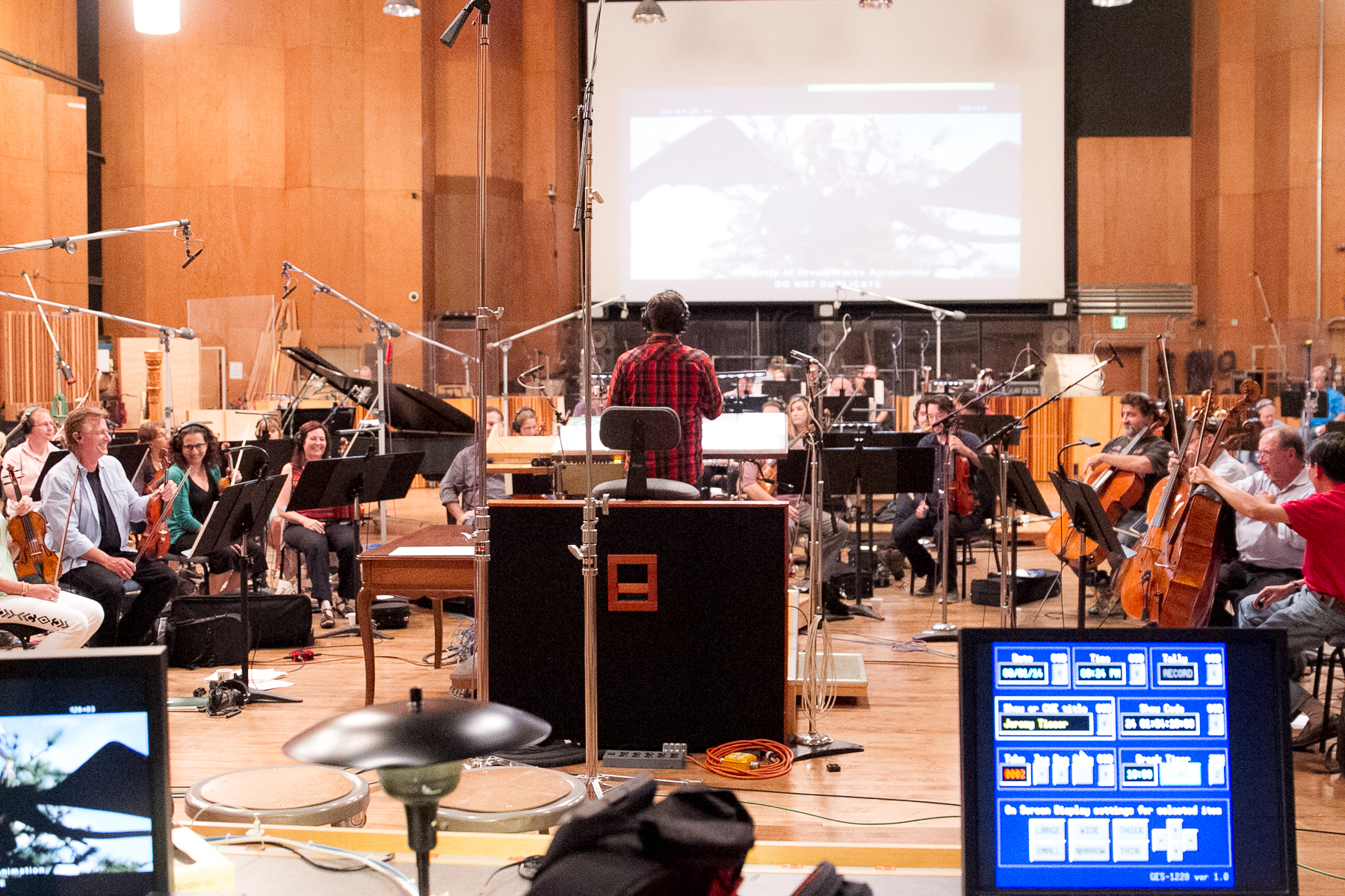 Conducting the Hollywood Studio Symphony at Fox's Newman Scoring Stage, as part of the ASCAP Film Scoring Workshop. Aug 1, 2014