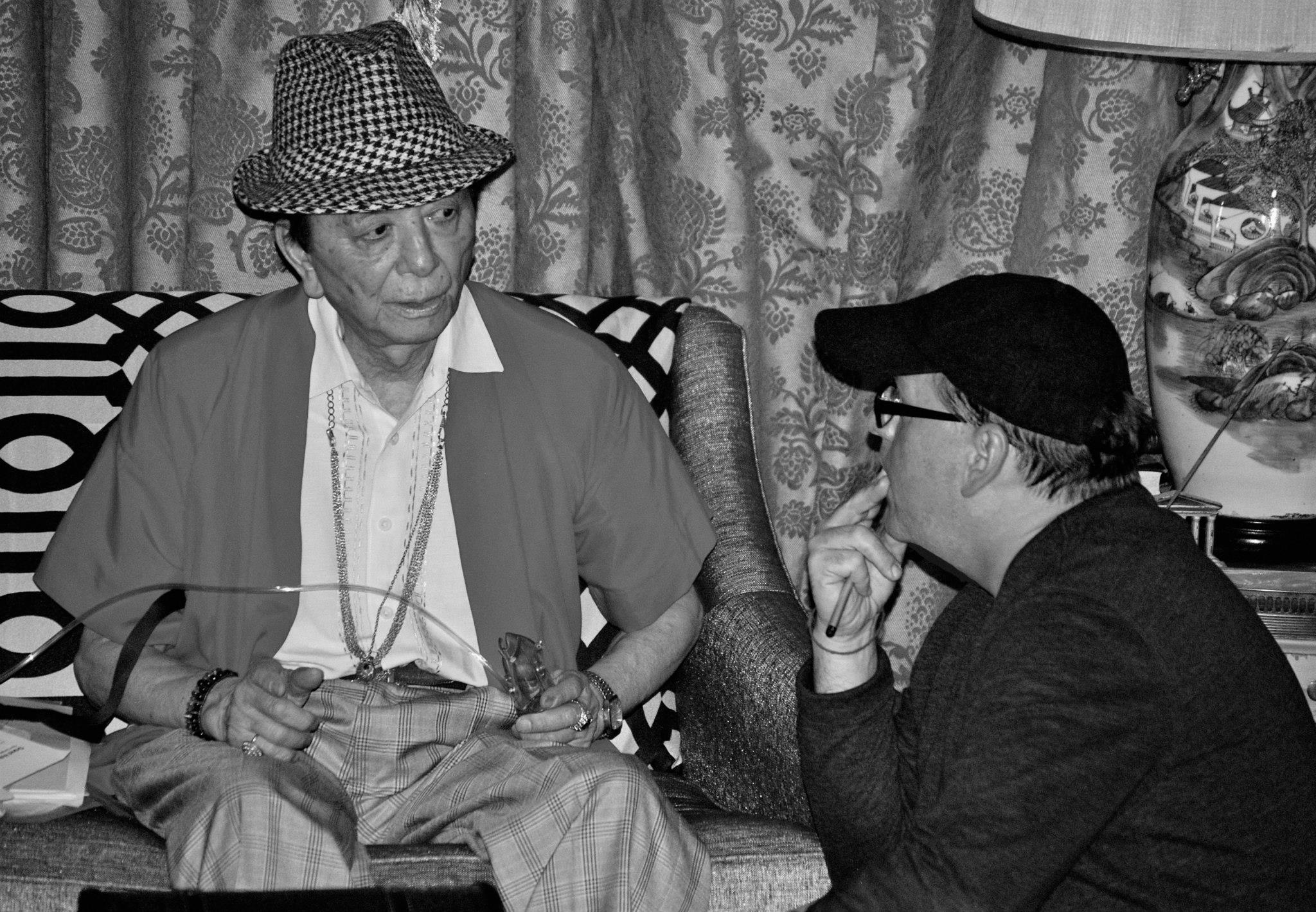 James Hong and Wayne Slaten on the set of 