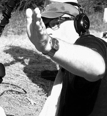 Writer/Director Wayne Slaten on the set of Backroad (2009) Moonlite Filmwerks.