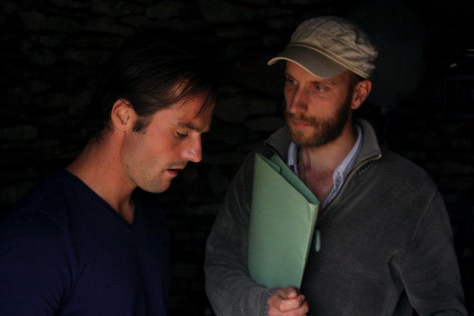 Getting directions from director Michael Herregat on the set of Interiore Terrae