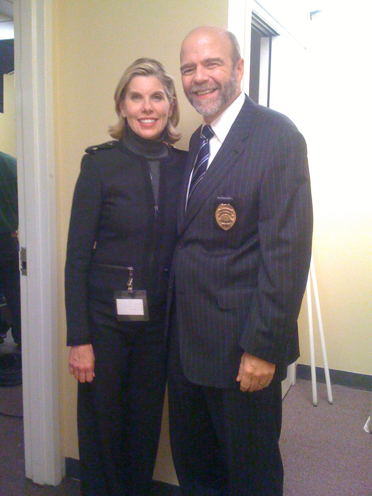 THE GOOD WIFE set with the amazing Christine Baranski.