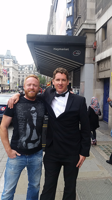 Steve with Jamie Lee-Hill at the BFI sponsored London Premiere of Who Killed Nelson Nutmeg.