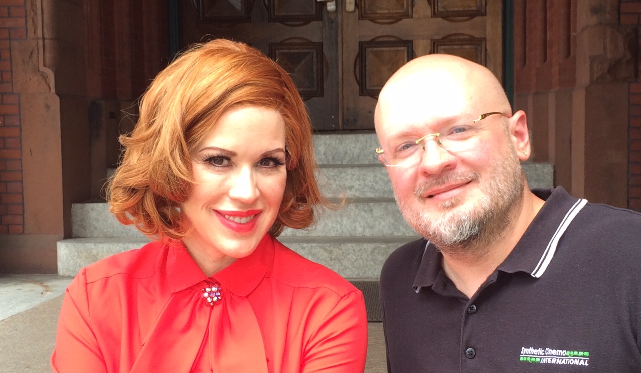 On the set of Wishin' and Hopin' with Molly Ringwald.