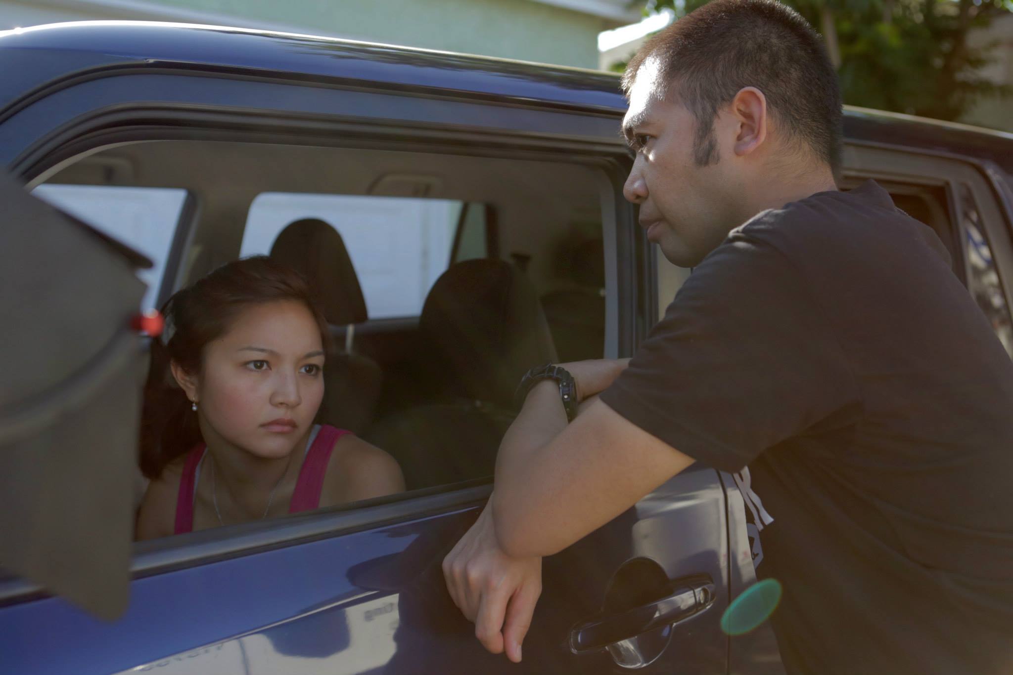 Director (Rommel Andaya) and actress (Melissa Jane Rodriguez) on the set of 