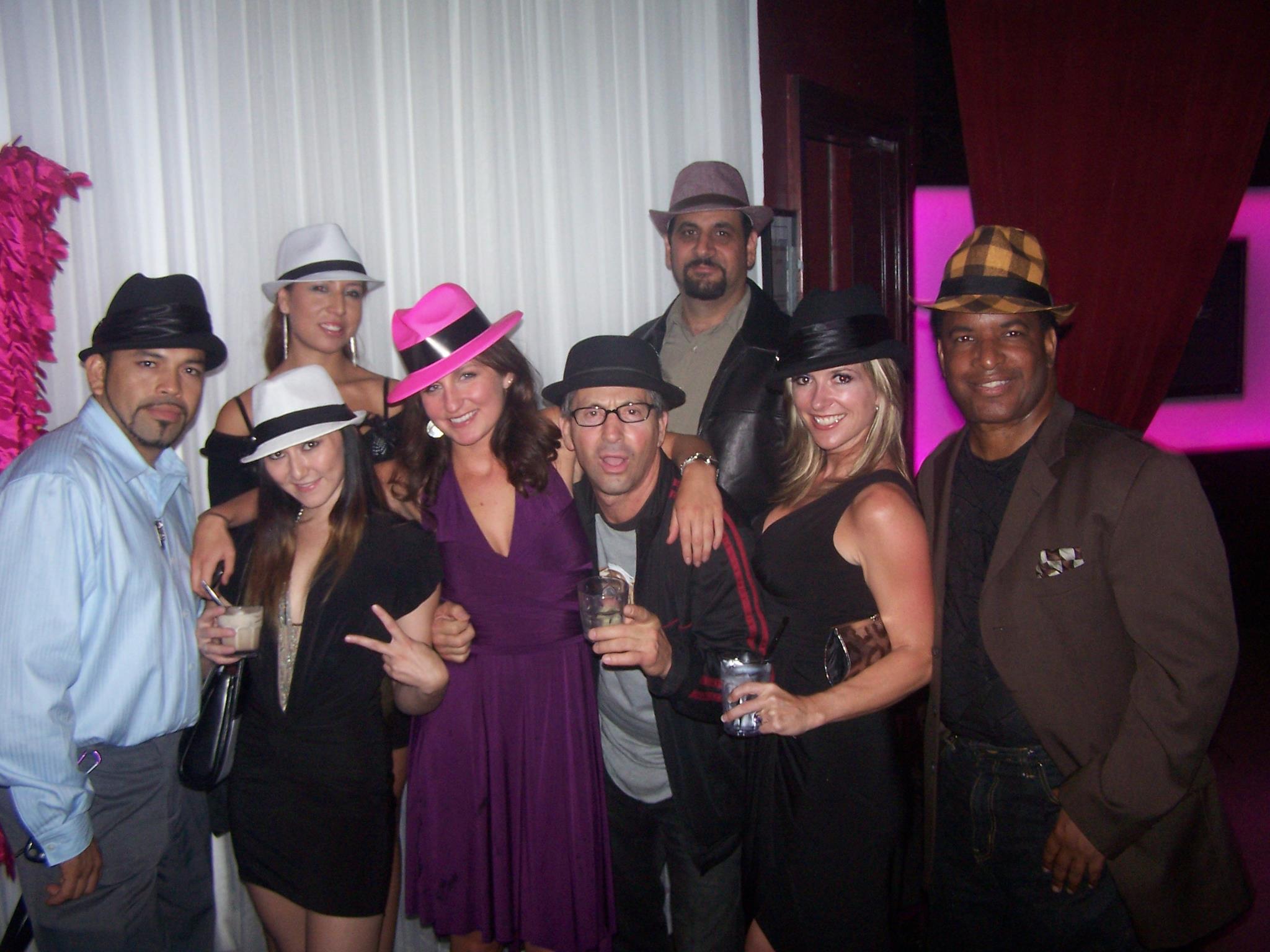 With wild & crazy friends at the 20th Annual Hat Extravaganza Party in Hollywood, CA on Sept 7, 2011.