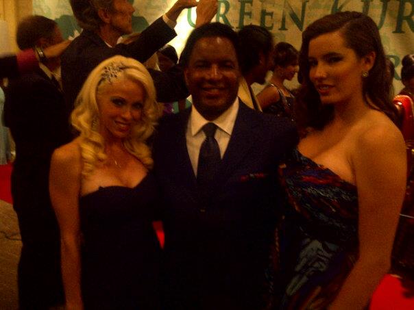 Kirby Britten with (L)Playboy model Brenda Powell and actress Kaitlan Welton attend an industry event in Beverly Hills, CA.