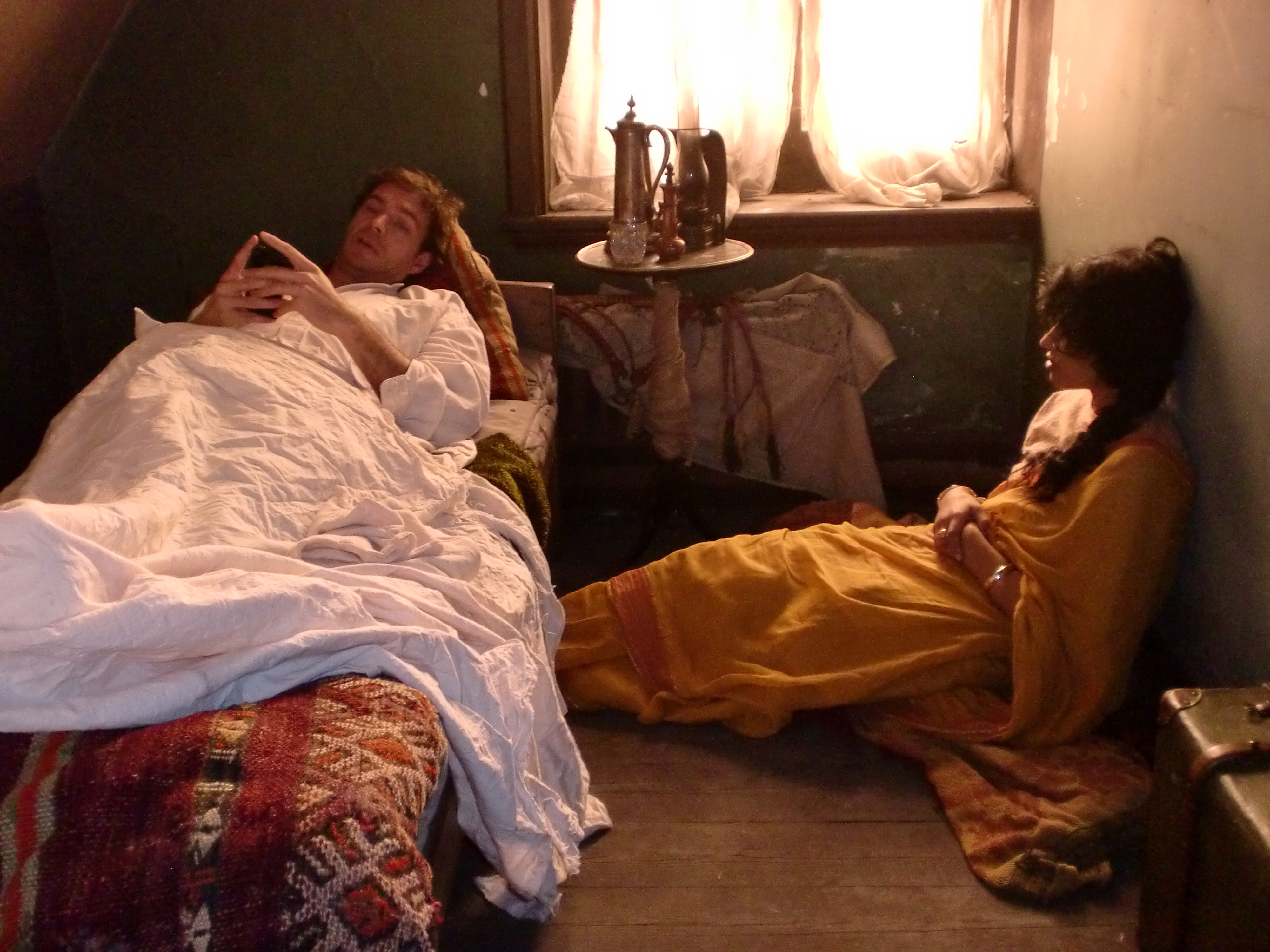 Hasina Haque and James D'arcy On set of The Making of a Lady