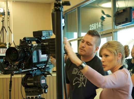 Directing, on set of 