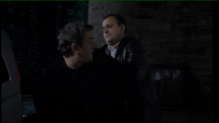 Rebus with Ken Stott. In this still: a Special Branch undercover officer (Goodall), arrests Rebus (Stott)