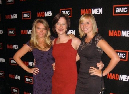Sarah Schuessler, Monika Lind, and Thia Schuessler at the DGA in Los Angeles for the season three premiere of 'Mad Men'
