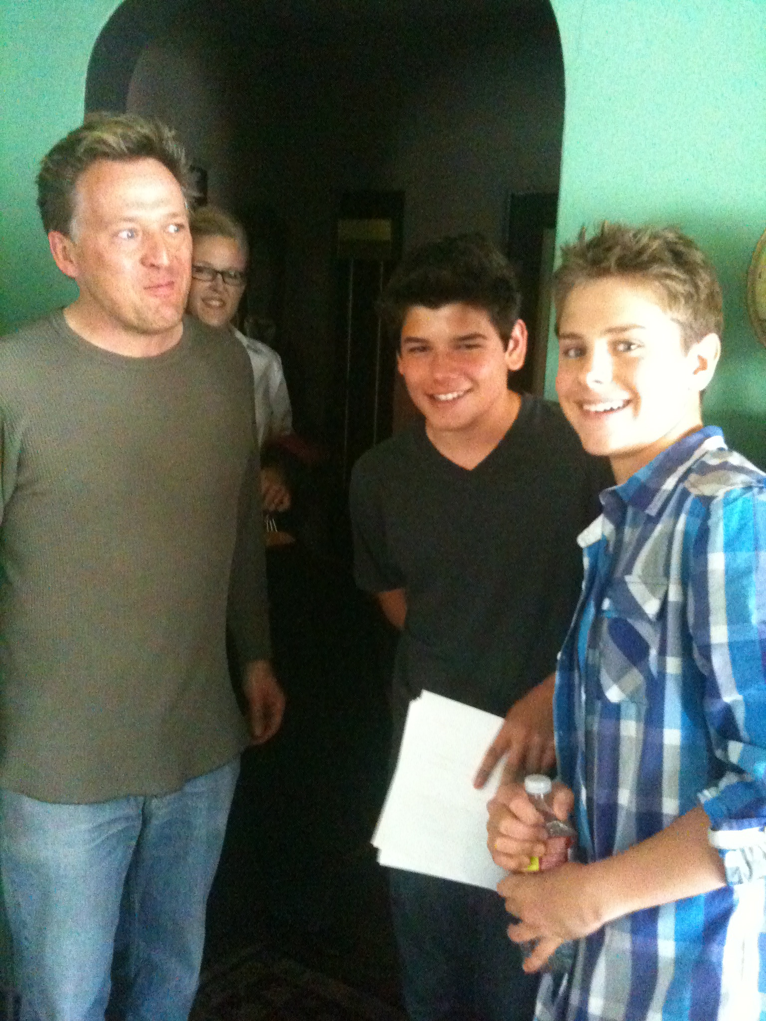 Taping of Chadley Bales, Garrett Backstrom with Director Joe Toppe and cast member George Fraiser.