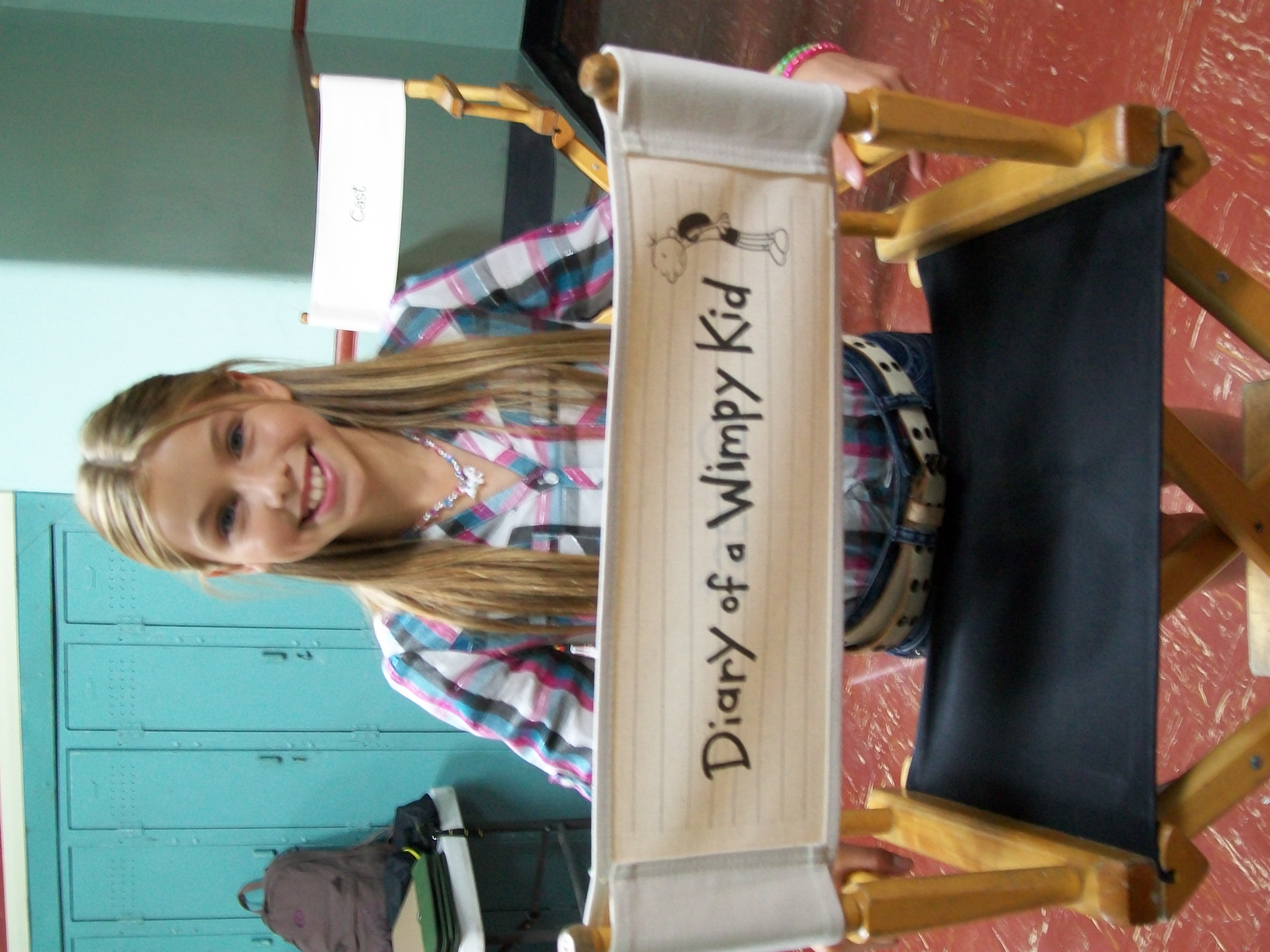 Samantha Page on set filming Diary of A Wimpy Kid 2009.