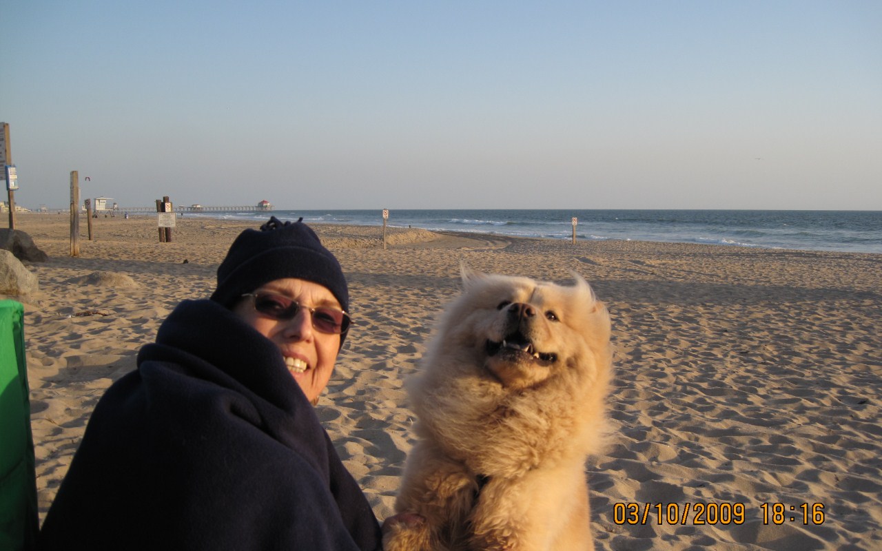 my mother joanne and my dog cinnamon...