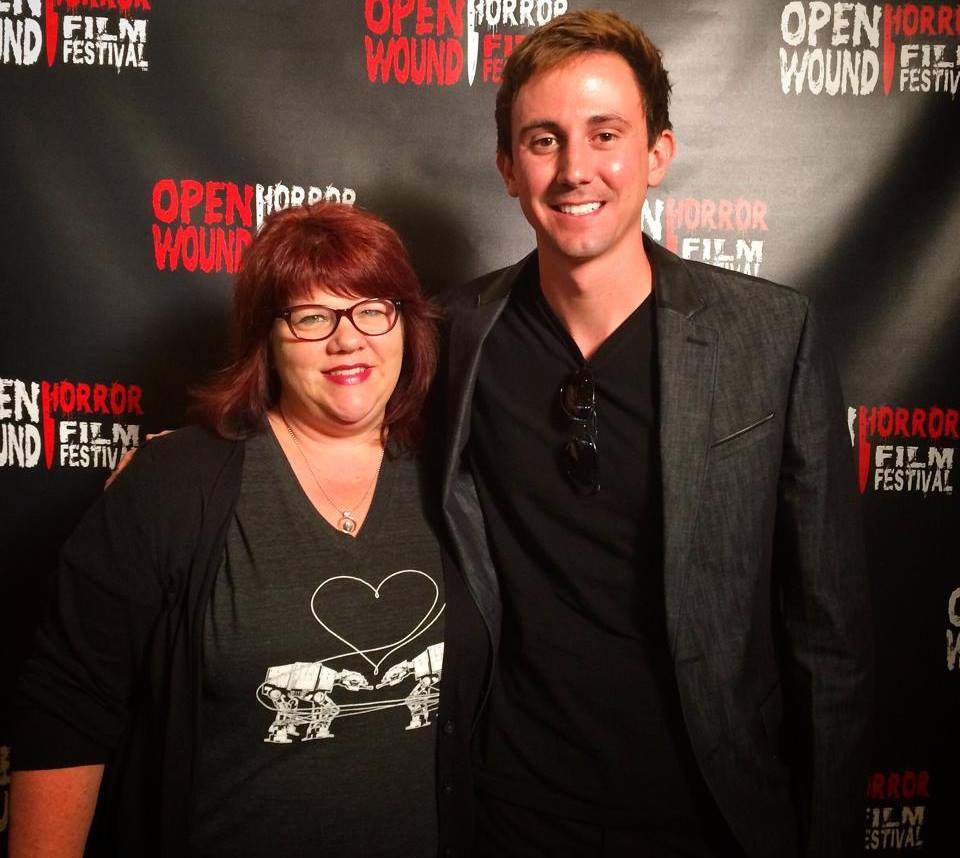 Carissa Mitchell with Kyle T. Cowan at his New Mexico premiere of Camouflage, Open Wound Festival, 2014