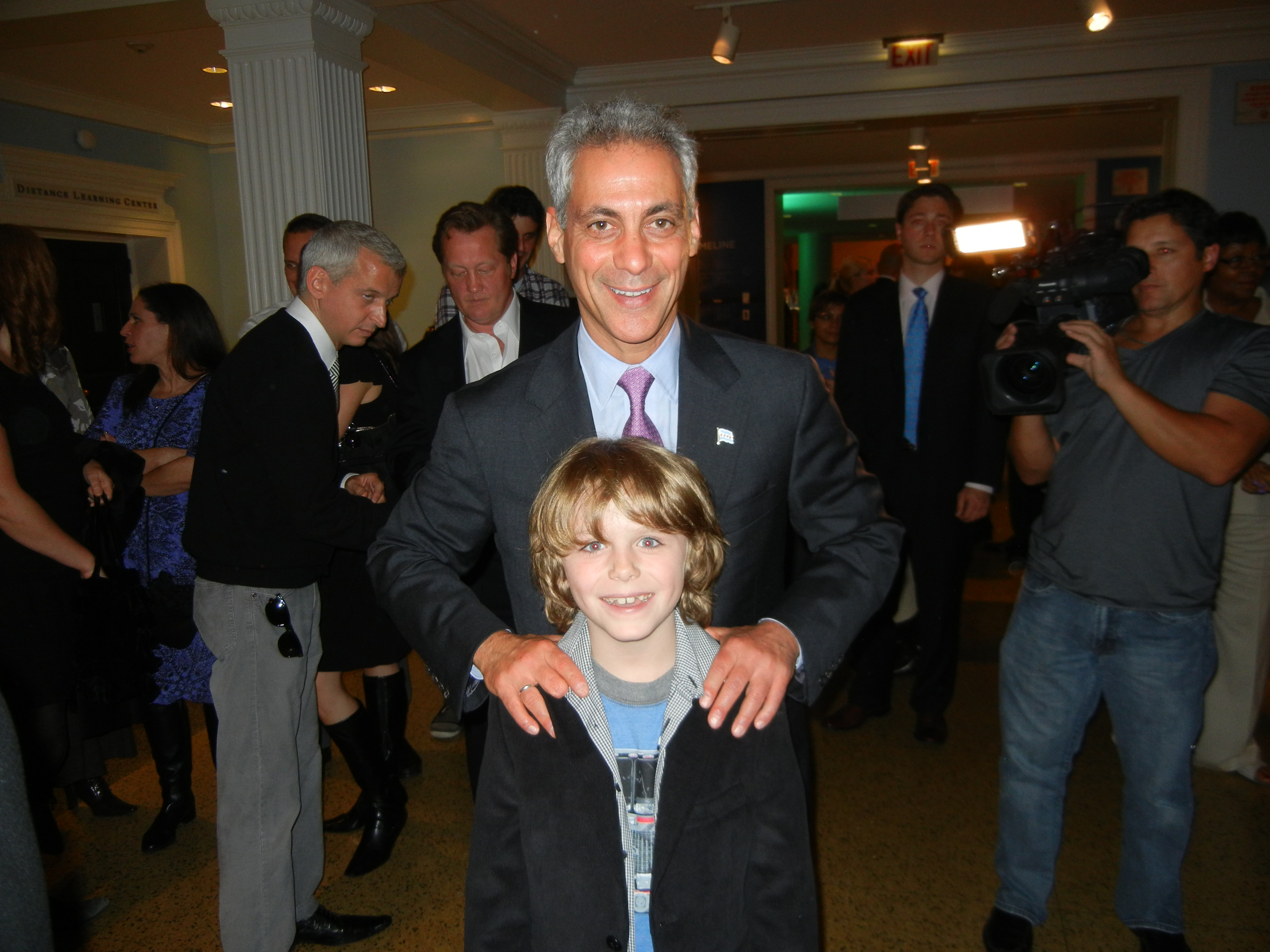 Griffin Kane with Rahm Emanuel at the Chicago Fire Premiere, 2012