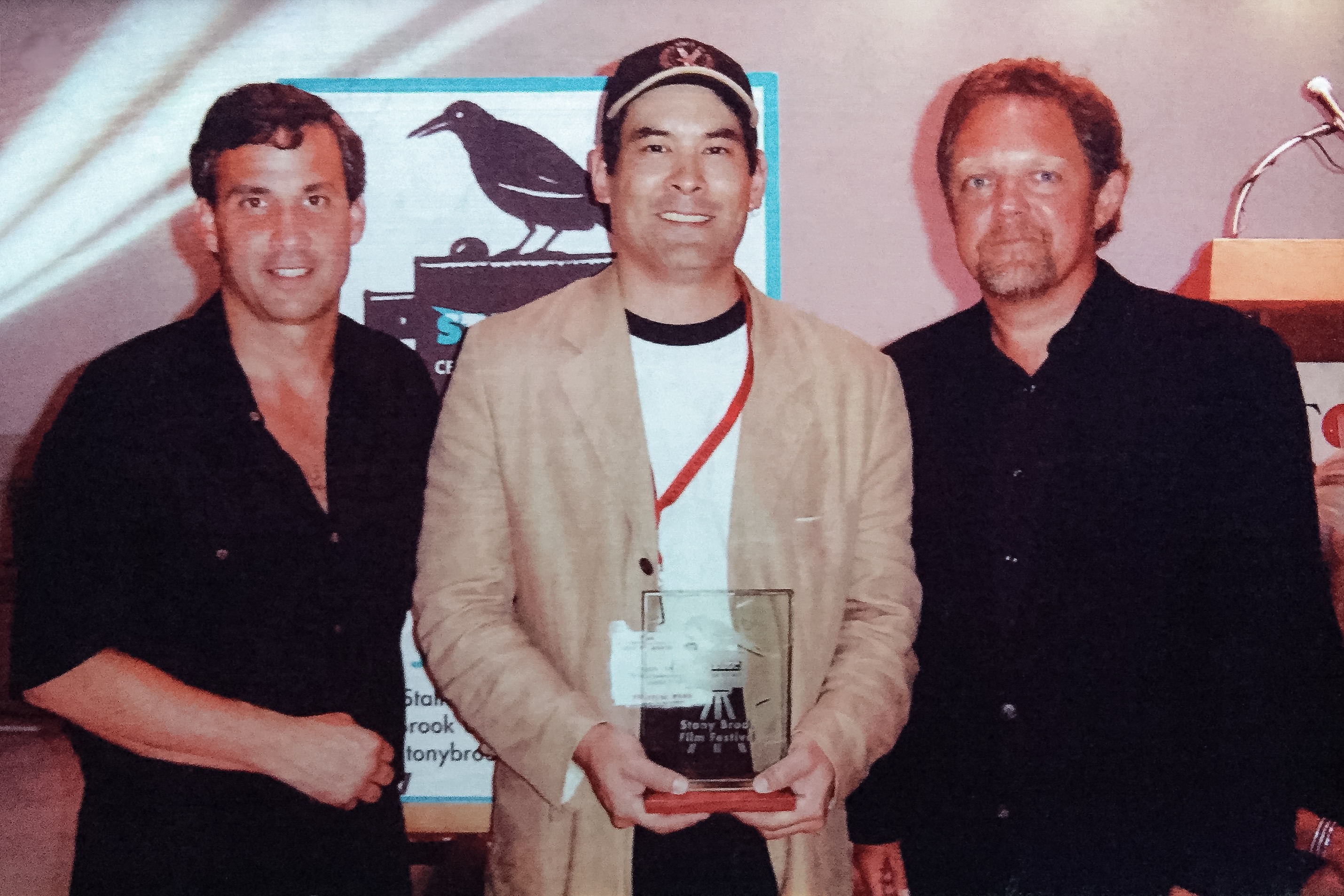 Chris Tashima accepts Best Short Film Award at the 9th Stony Brook Film Festival, for 