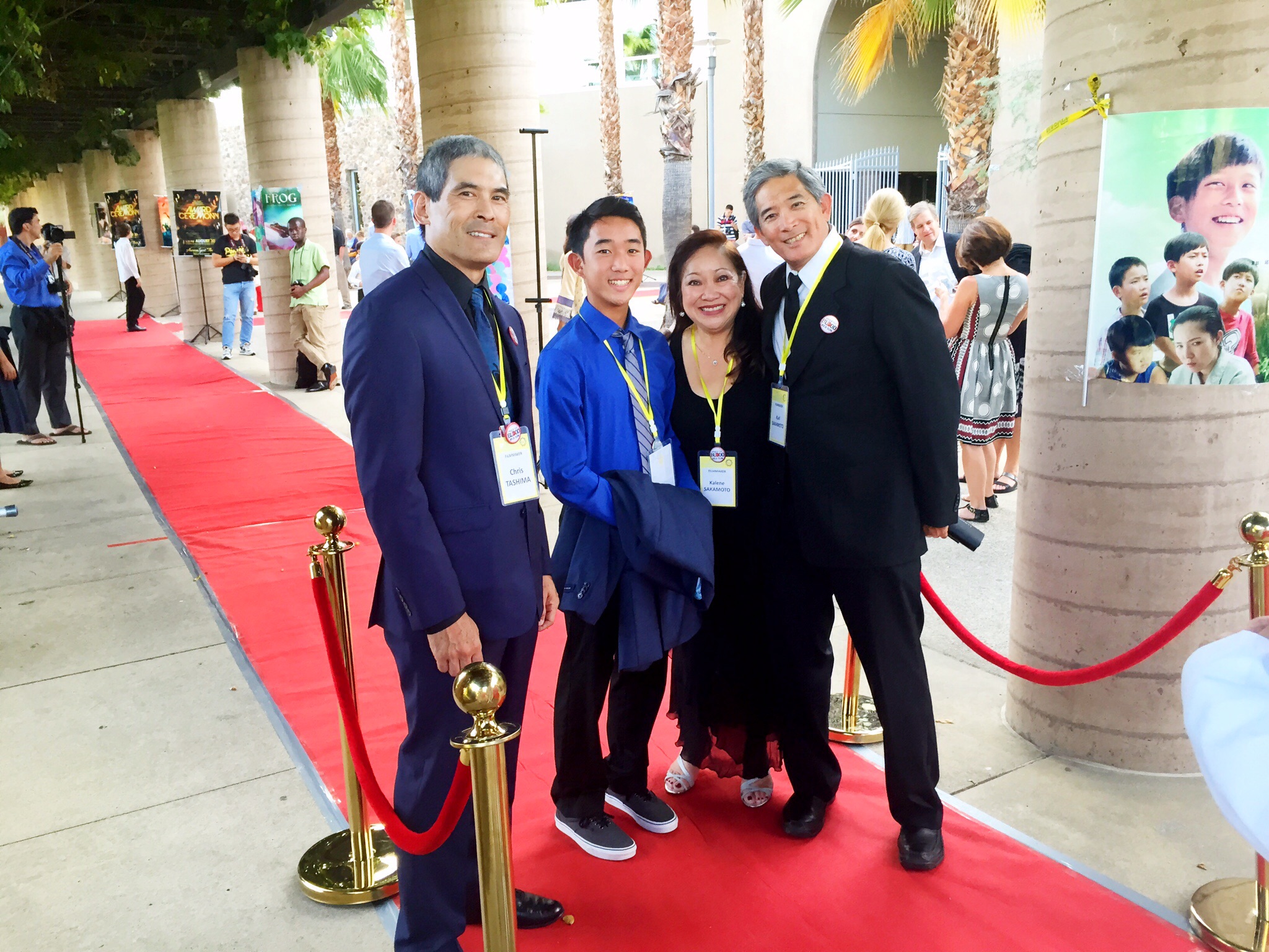 On the Red Carpet: San Diego International Kids' Film Festival Award Ceremony - Lead actors Chris Tashima and Kyler Sakamoto (and Kalene & Karl Sakamoto) representing 