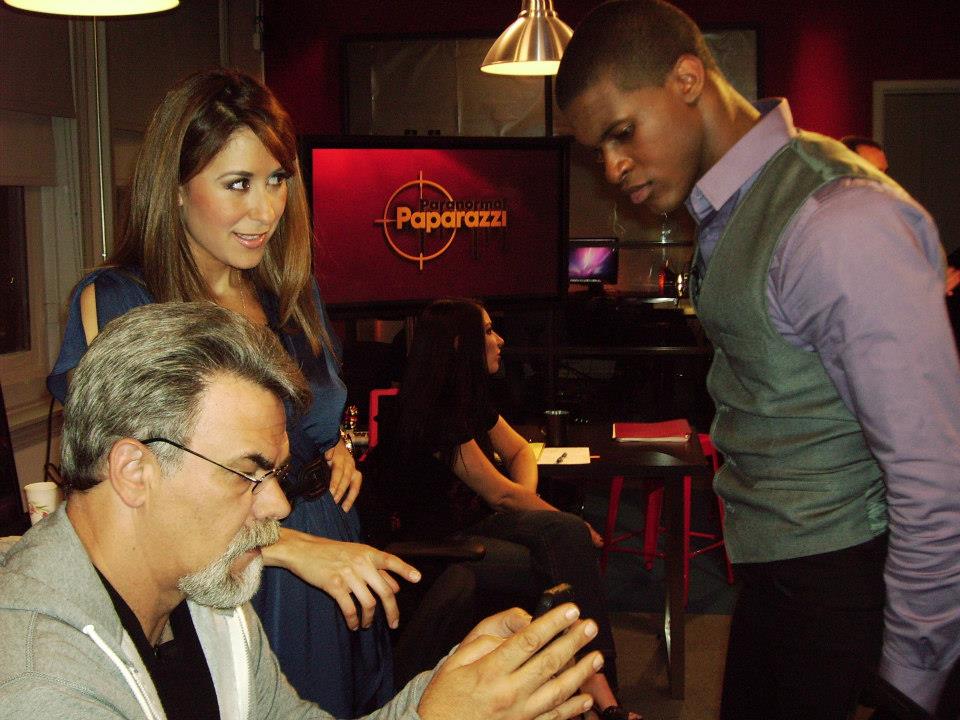 Branden Wellington on the set of Paranormal Paparazzi with fellow co-stars Scott Gruenwald & Julie Alexandria