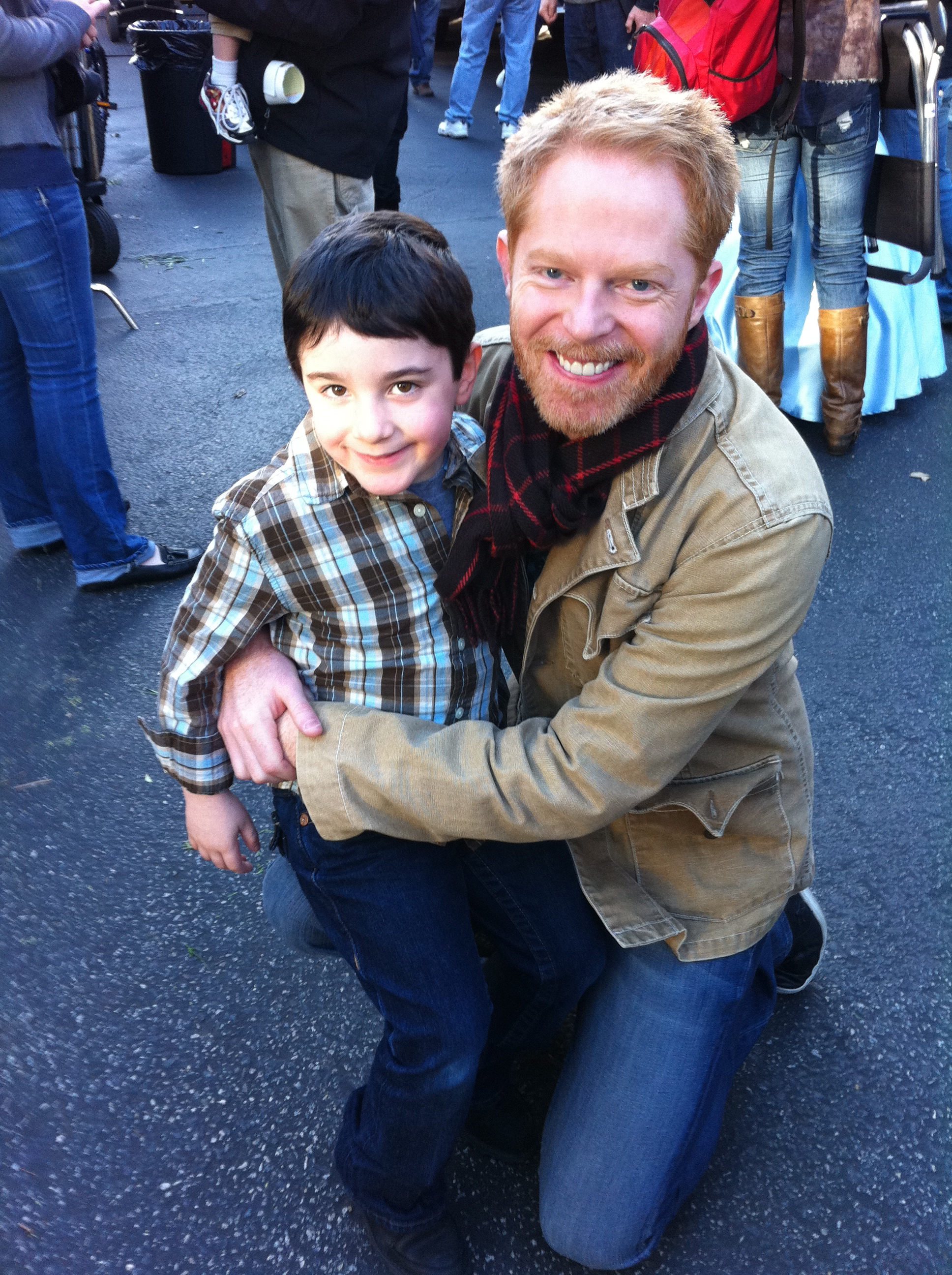 With Jesse Tyler Fergusen on the set of Modern Family.