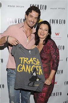 Actor Thierre Di Castro and actress Fran Drescher attends Coco Eco Magazine Hosts Fran Drescher 'Trash Cancer' Campaign VIP Cocktail Celebration at The Residences At W Hollywood on September 20, 2012 in Hollywood, California.