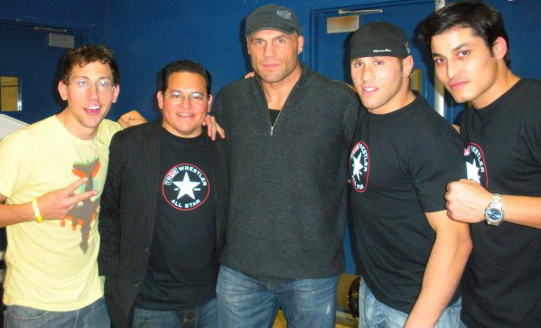 Randy Couture with cast of Beyond the Mat with producer Henry Priest