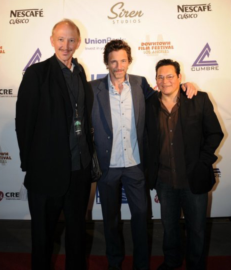 Downtown Film Festival creators Greg Ptacek and Henry Priest with Academy Award nominee John Hawks
