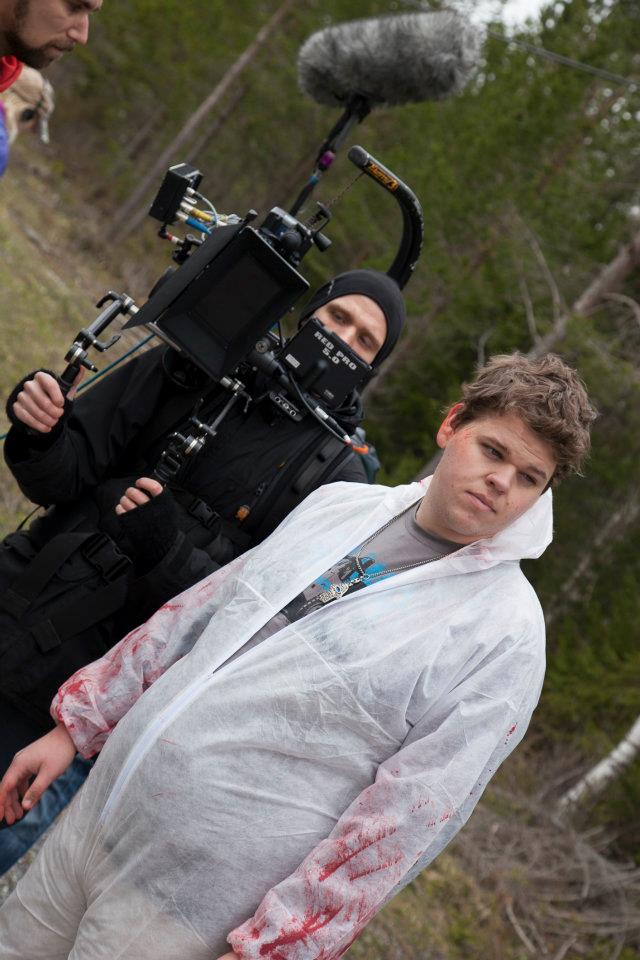 Liam & DOP Aevar Sigurdsson on set of American Burger