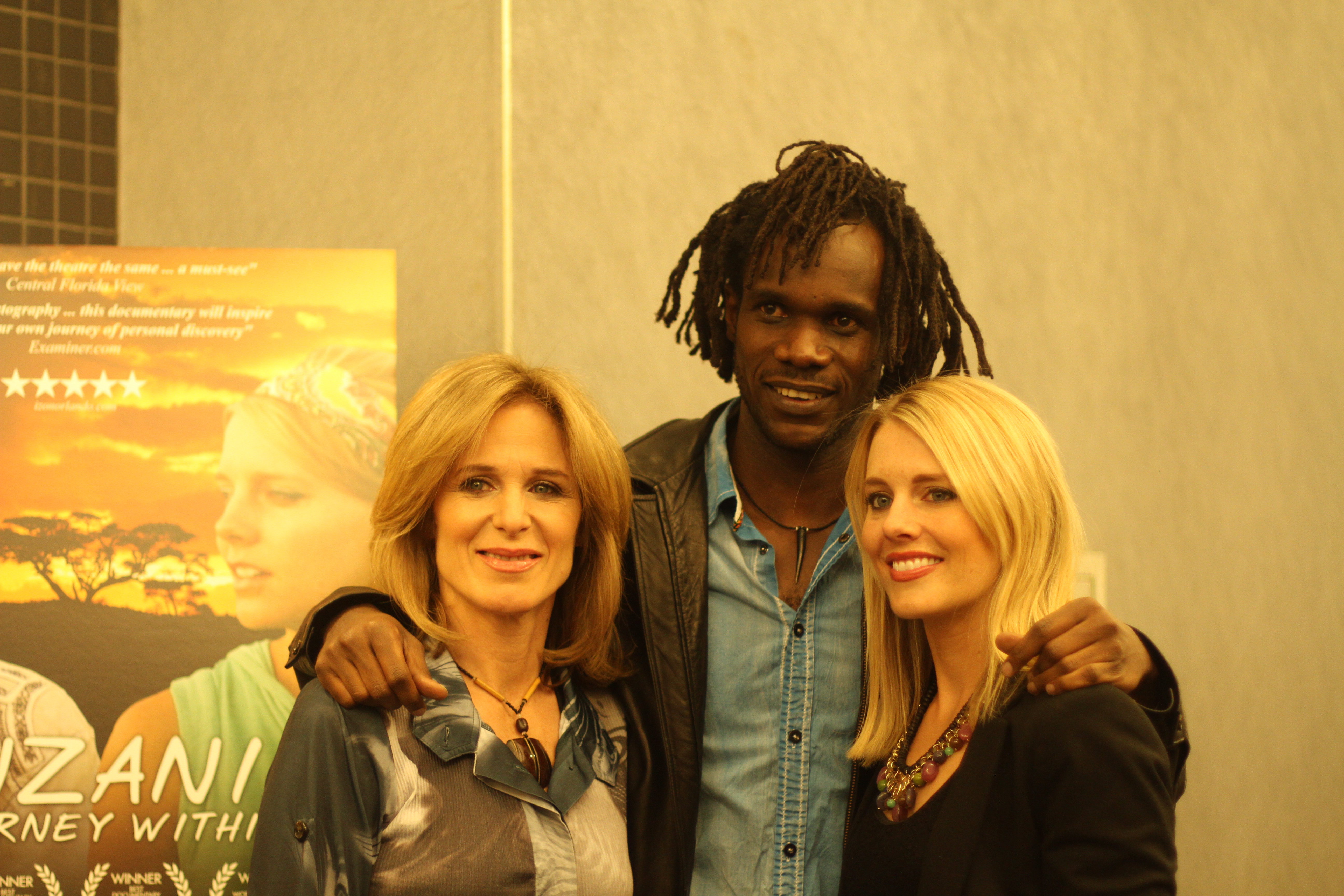 Sylvia Caminer, Venance Ndibalema and Kristen Kenney at an event for Tanzania A Journey Within