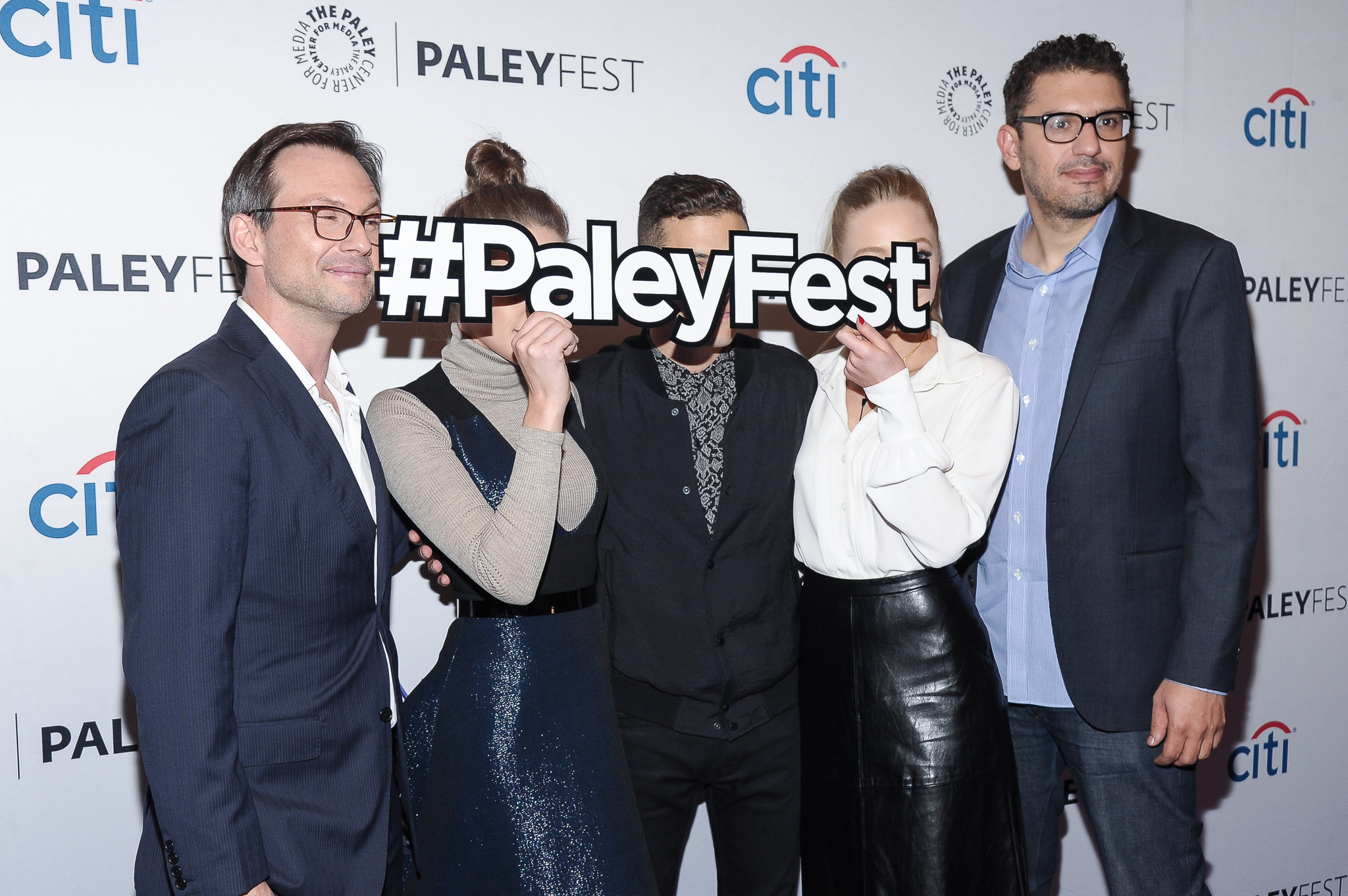 Portia Doubleday, Sam Esmail, Rami Malek and Carly Chaikin