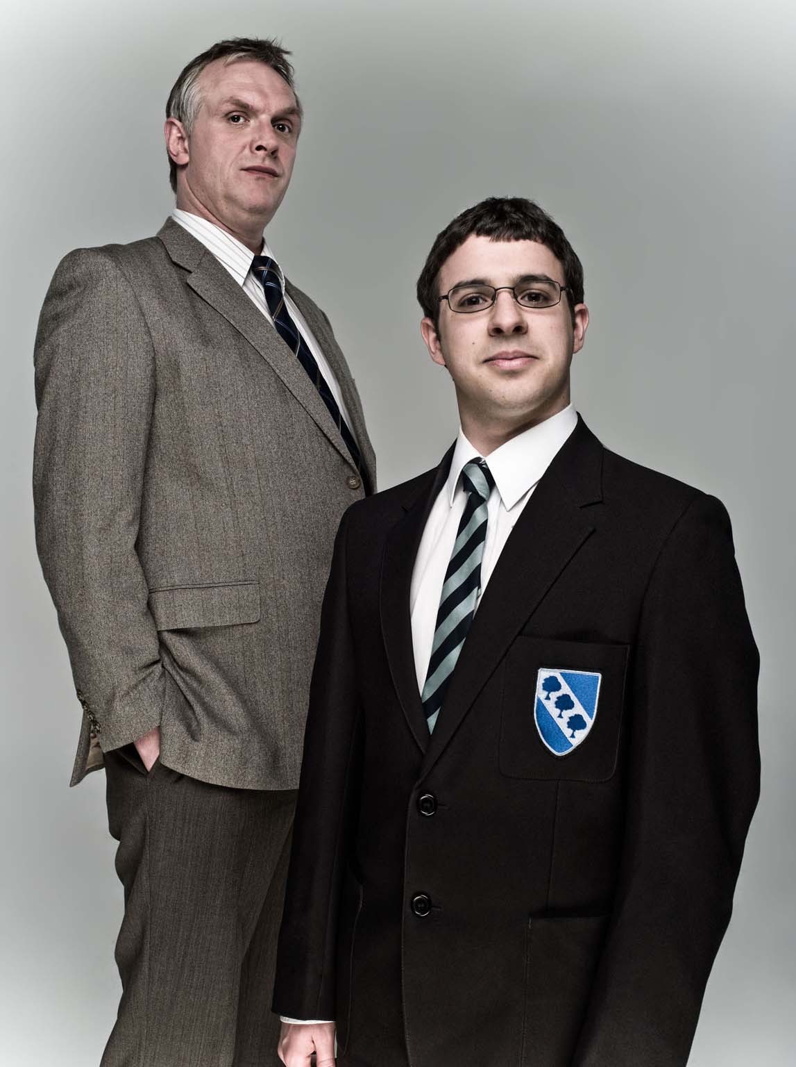 Still of Greg Davies and Simon Bird in The Inbetweeners (2008)