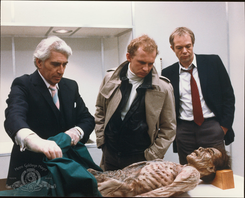Still of Frank Finlay, Peter Firth and Michael Gothard in Lifeforce (1985)