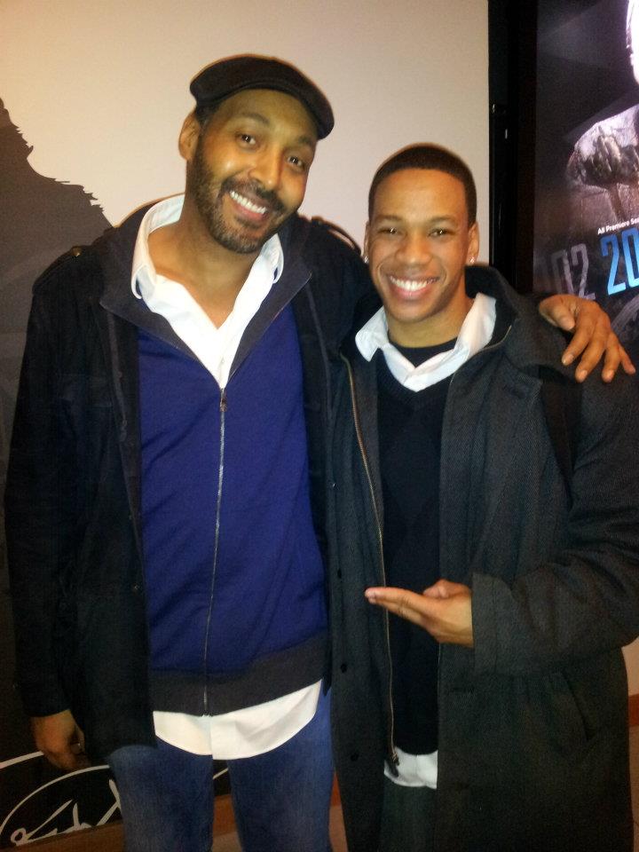 Lloyd Watts and Jessie L Martin backstage after the Off-Broadway play Hurt Village.