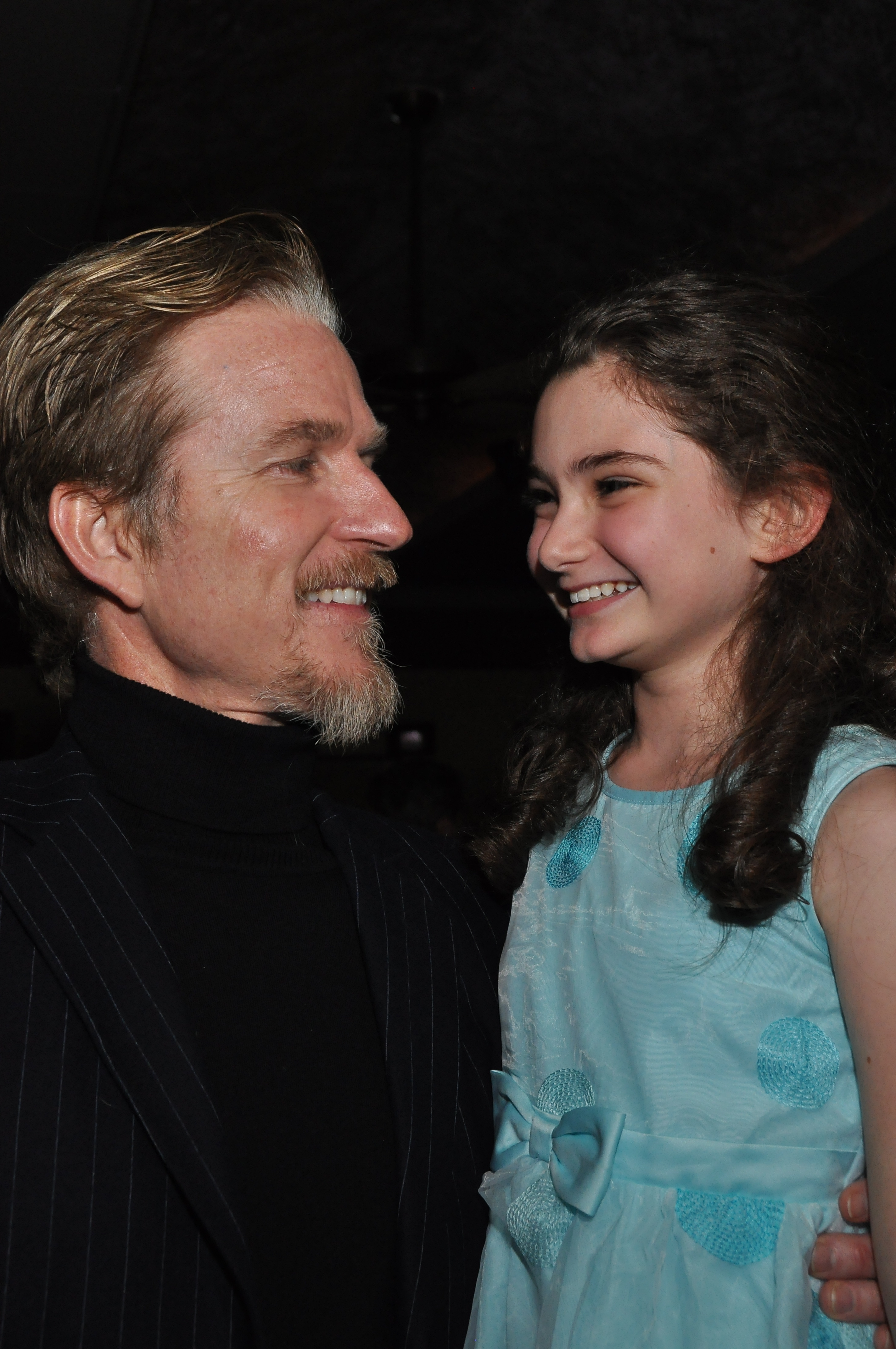 Matthew Modine with Emily Robinson, after her performance in THe Orphan's Home Cycle