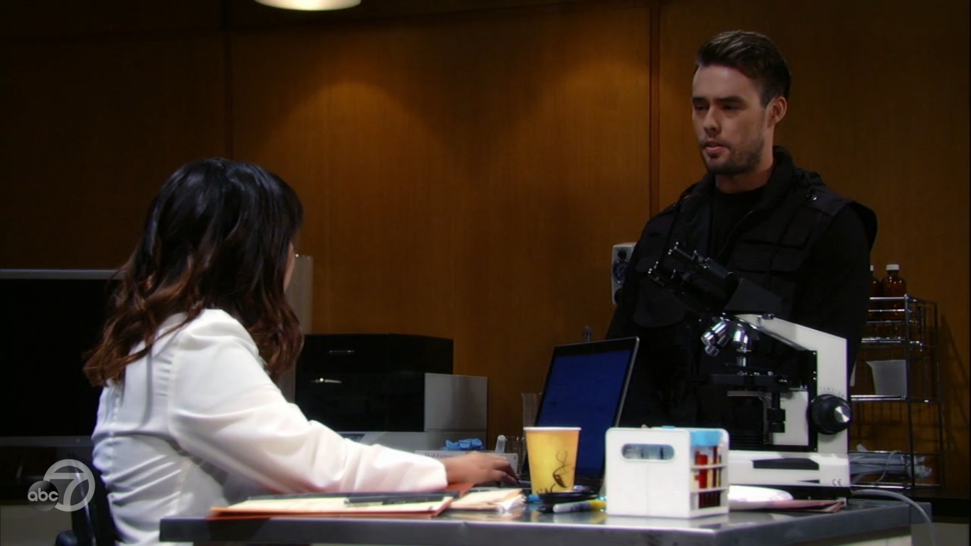 Andrew Anderson as 'Manrico' in ABC's General Hospital alongside Emmy winner Kimberly McCullough.
