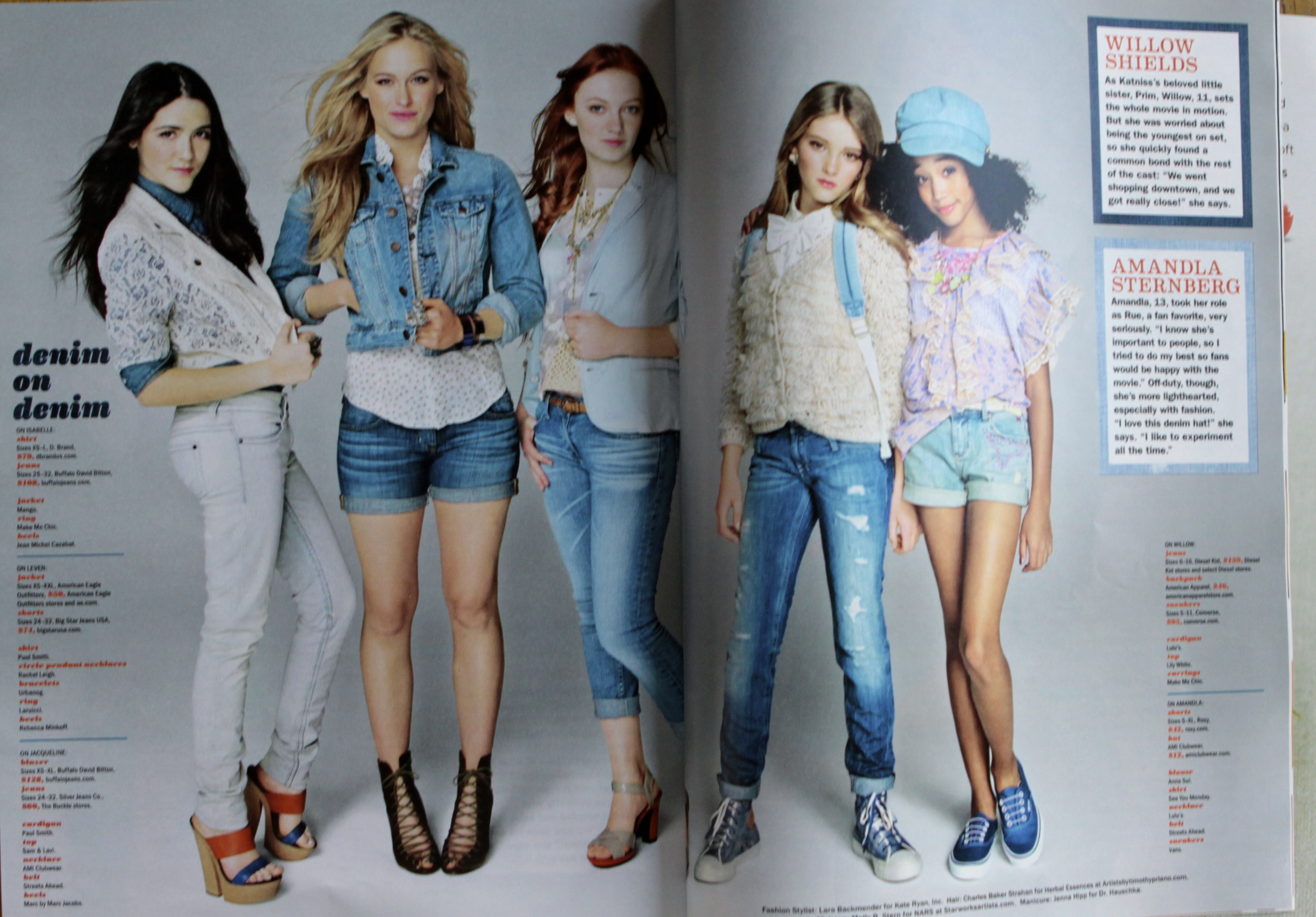 Willow Shields and The Hunger Games cast in Seventeen Magazine