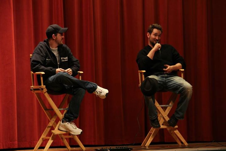 Star of Ombis Alien Invasion Jason John Beebe and Director Adam Steigert talk about ground breaking project on stage at HomeGrown Horror weekend in Angola New York (2013)