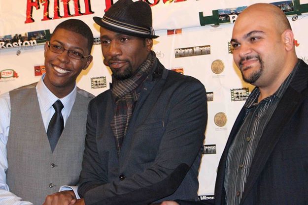 At the Against The Jab Premier and getting a photo with Leon (Actor/Producer) and My old friend Lathon.