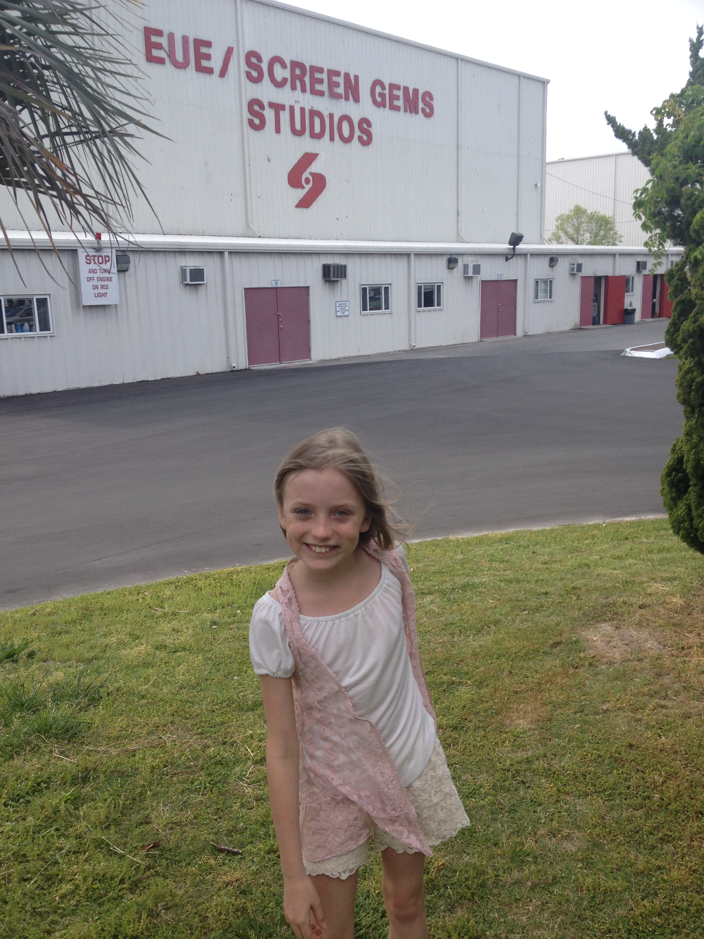 Christa Beth Campbell on the studio lot heading to set on a new pilot for FX.