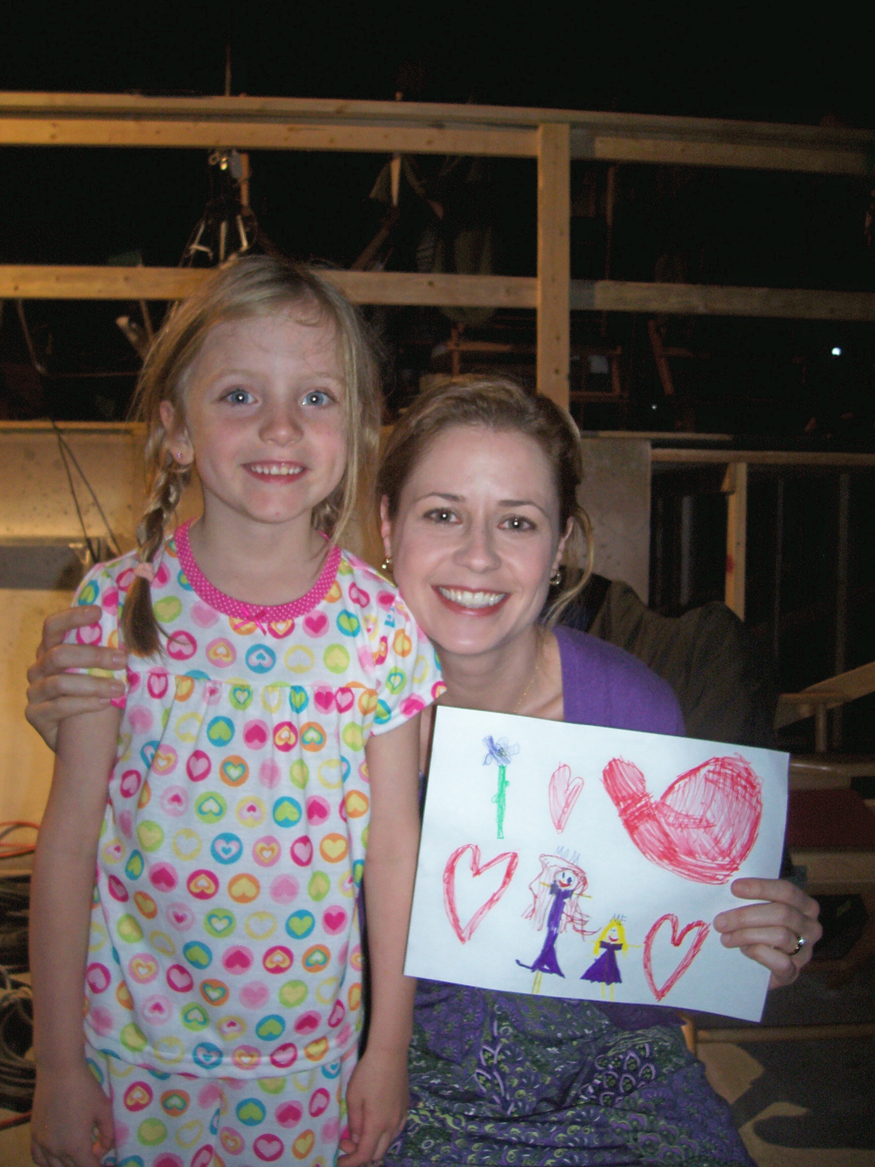 Christa Beth Campbell and Jenna Fischer,her movie Mom, on set together!