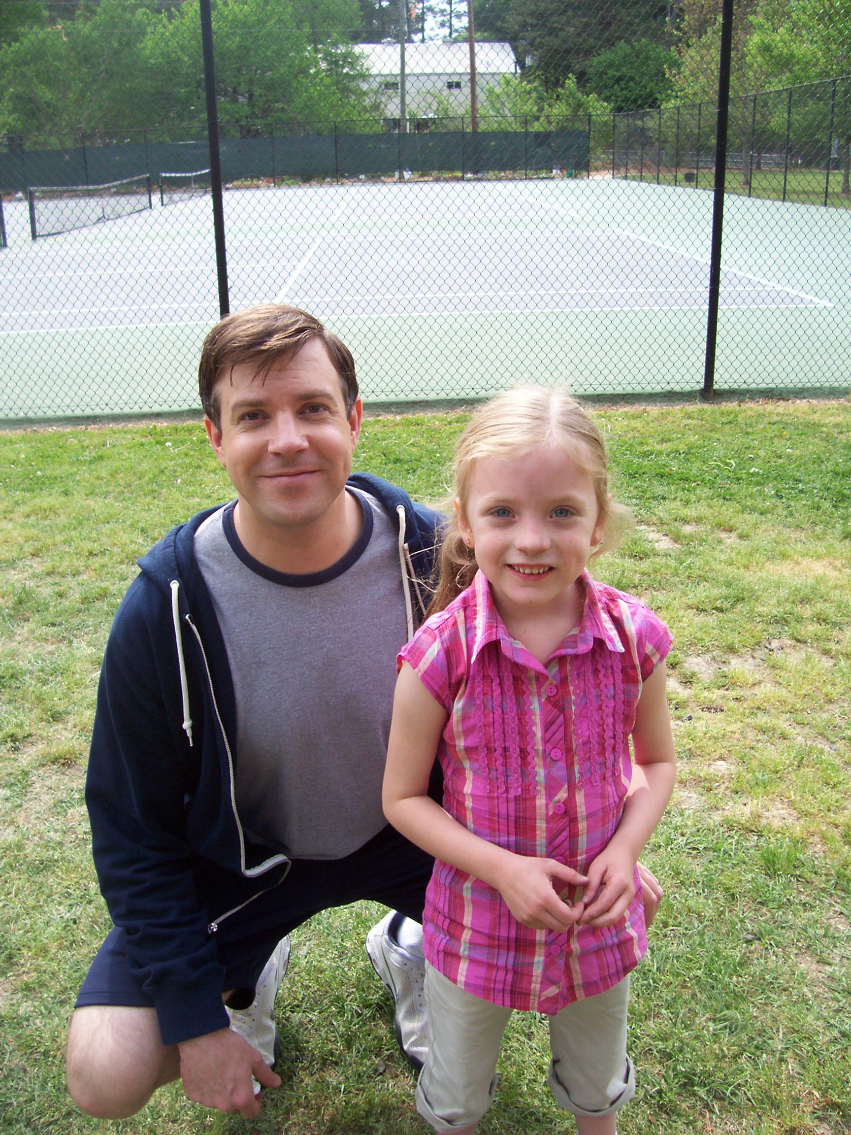 Christa Beth Campbell with Jason Sudeikis on set!