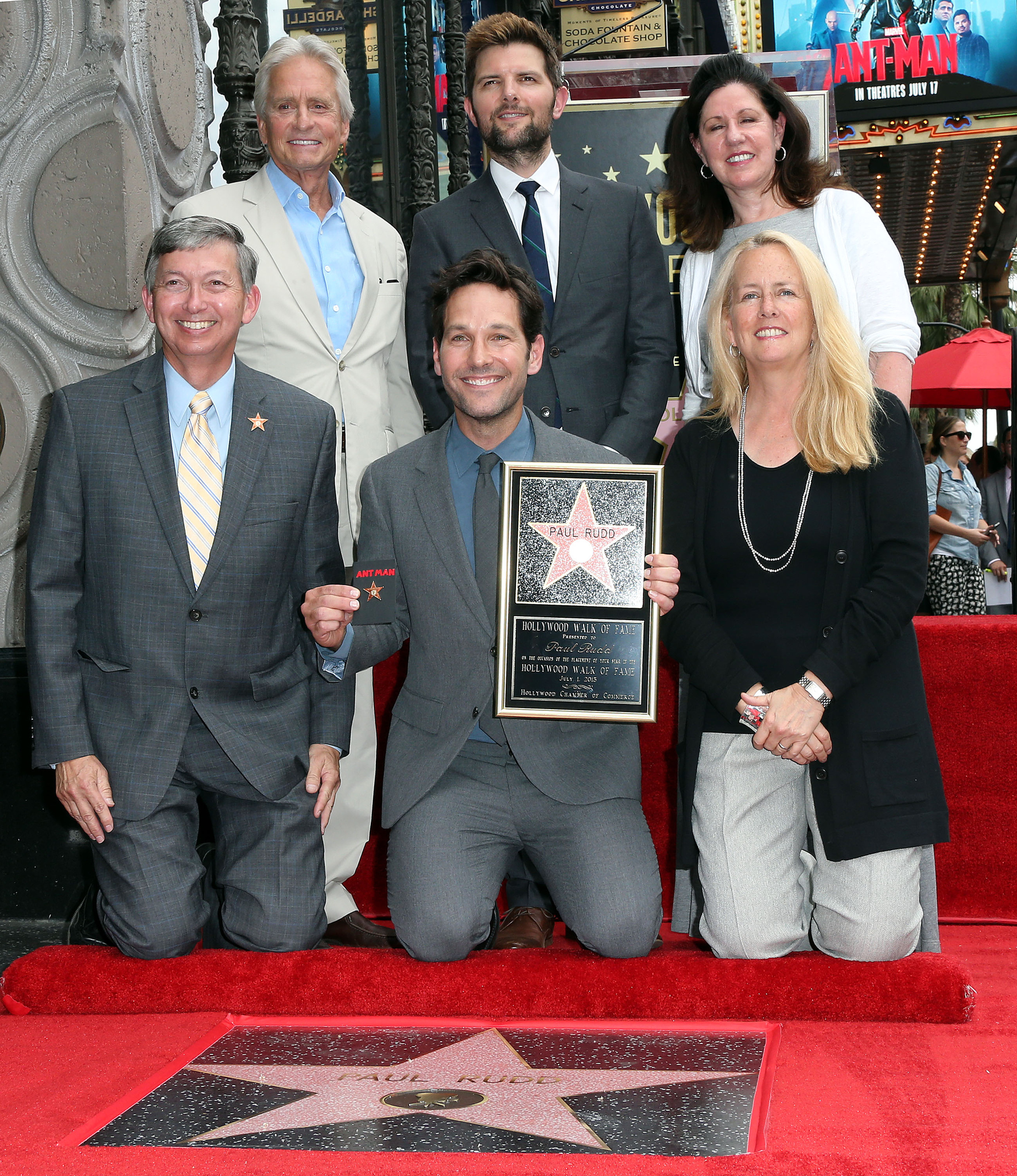 Michael Douglas, Adam Scott, Paul Rudd and Leron Gubler